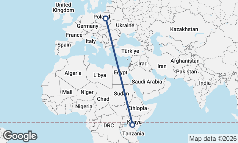Warsaw to Nairobi