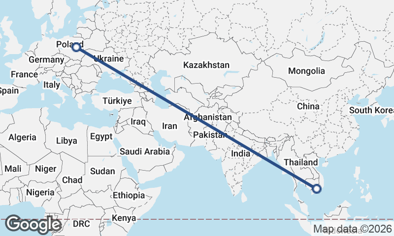 Warsaw to Ho Chi Minh City