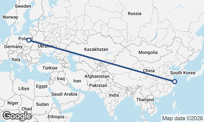 Warsaw to Shanghai