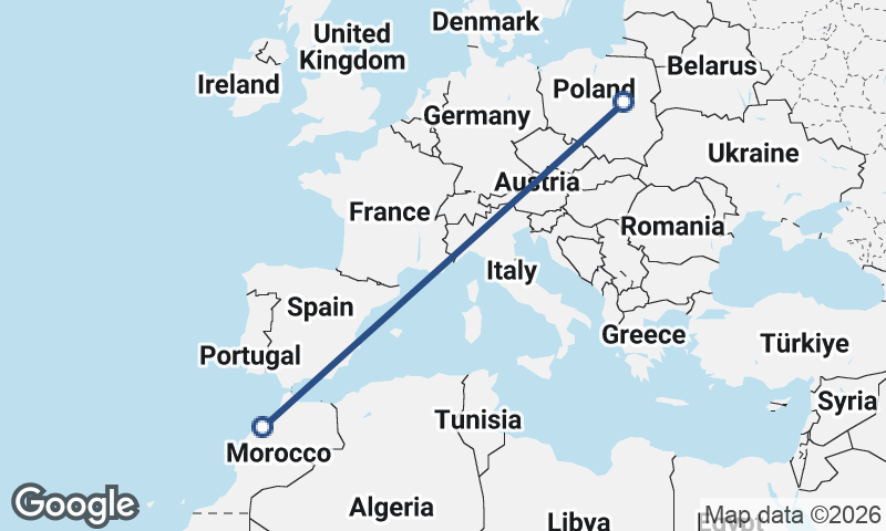 Warsaw to Casablanca