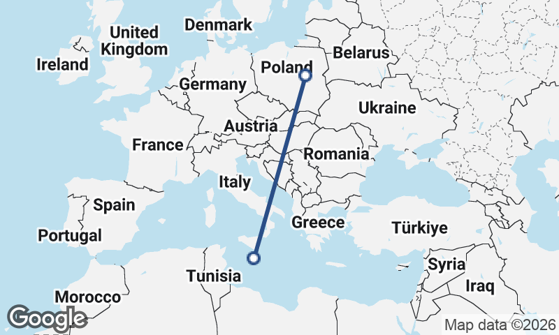 Warsaw to Valletta
