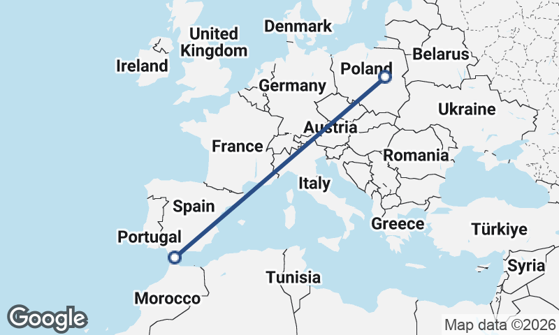 Warsaw to Algeciras