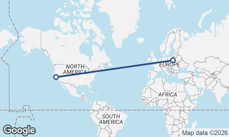 Warsaw to San Francisco