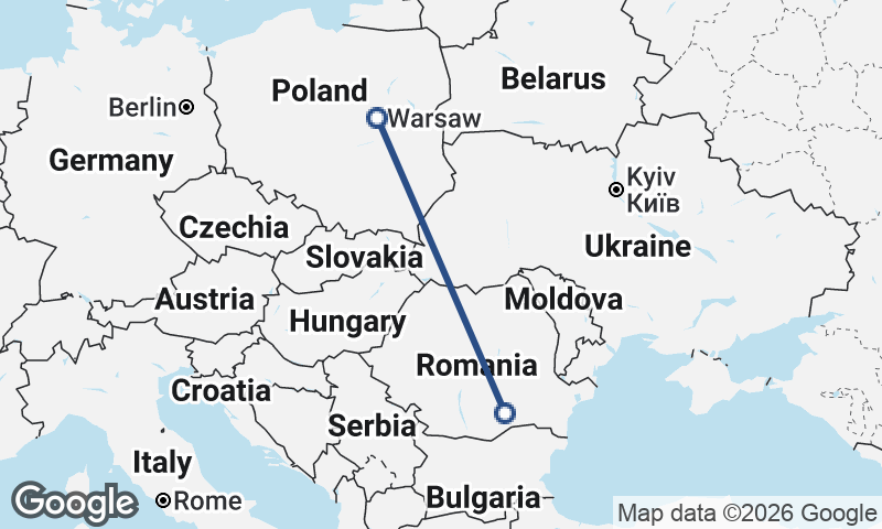 Warsaw to Bucharest