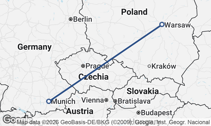 Warsaw to Munich