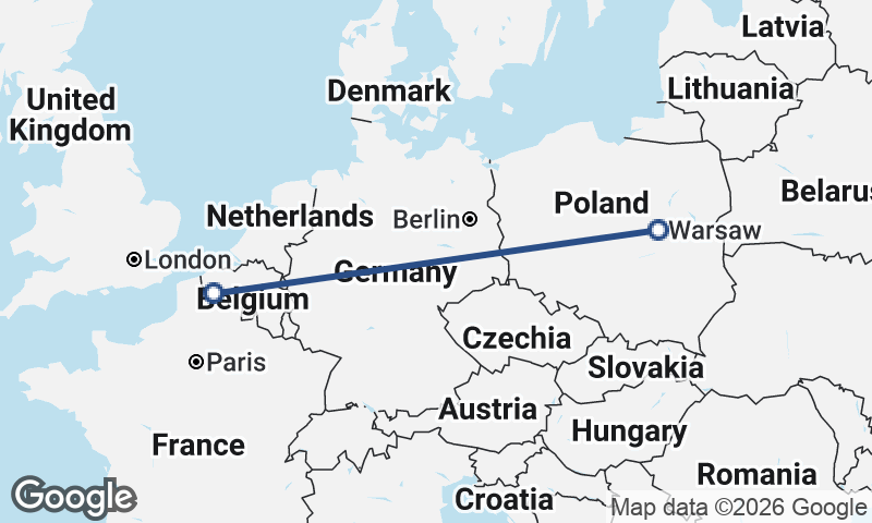 Warsaw to Lille