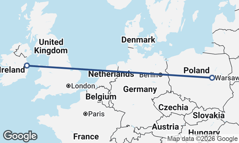 Warsaw to Dublin