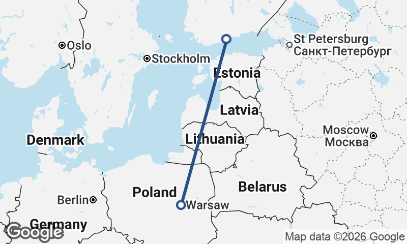 Warsaw to Helsinki
