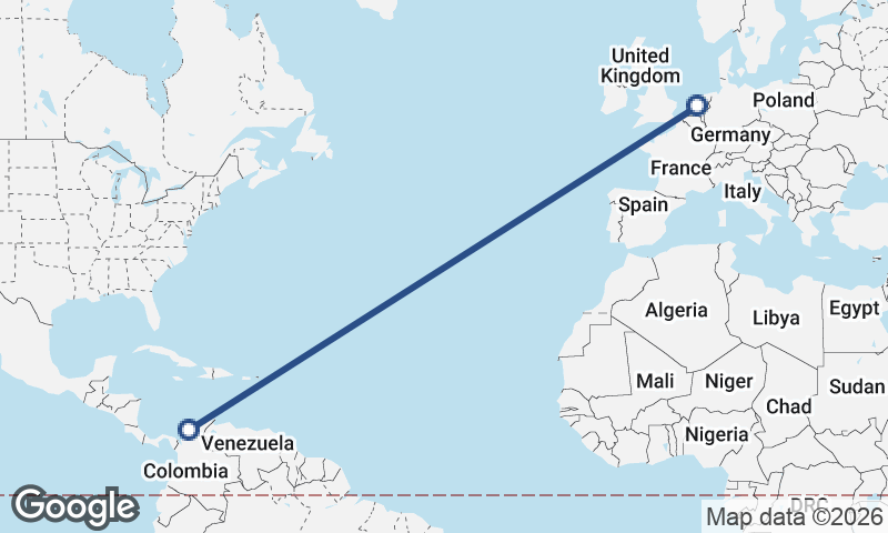 Amsterdam to Cartagena