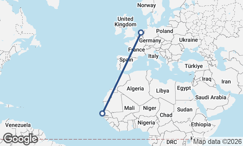 Amsterdam to Dakar