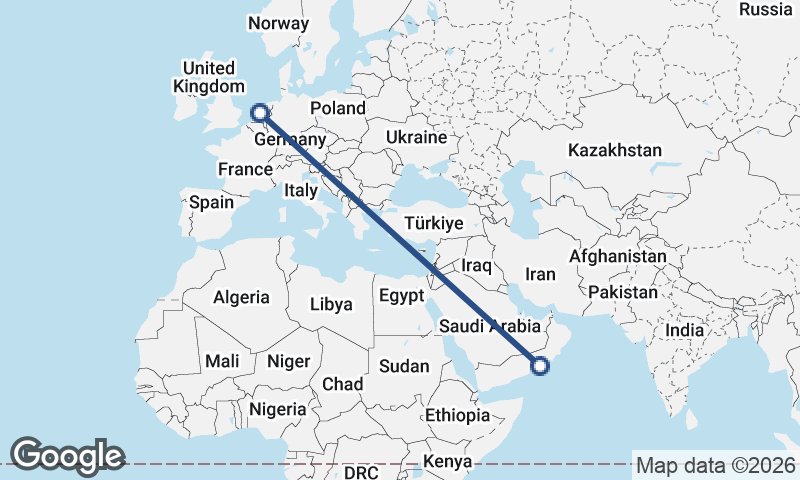 Amsterdam to Şalālah
