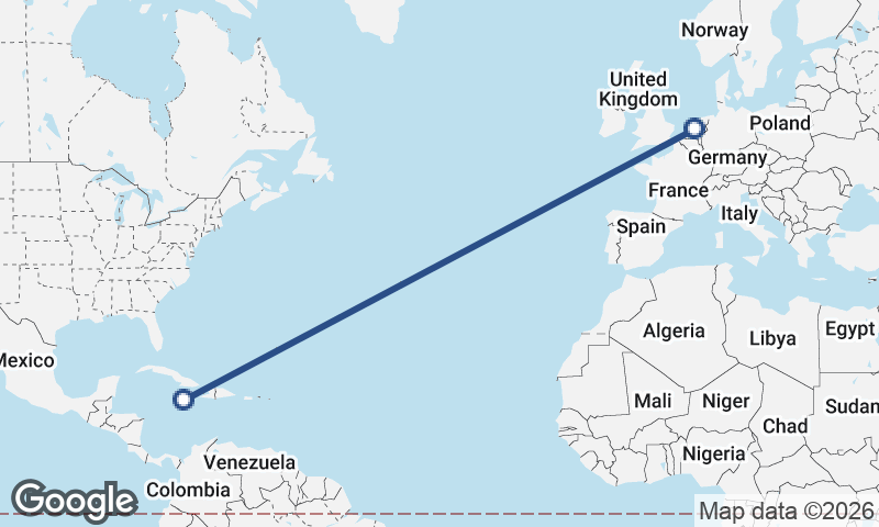 Amsterdam to Kingston