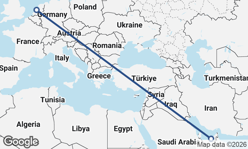 Amsterdam to Abu Dhabi