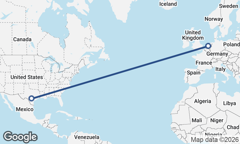 Amsterdam to San Antonio