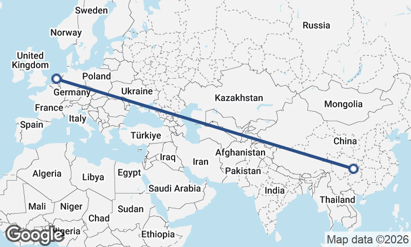 Amsterdam to Chongqing