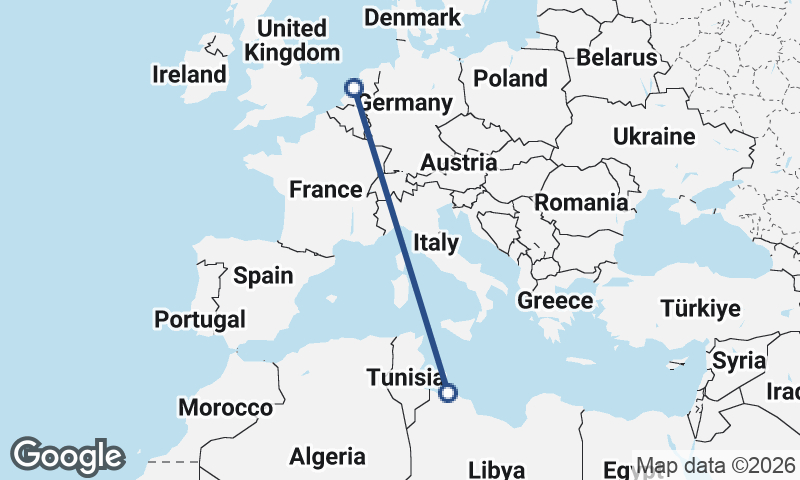 Amsterdam to Tripoli