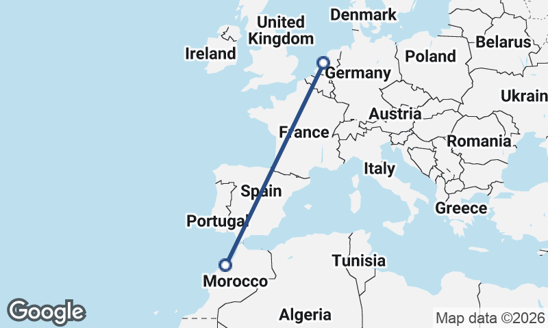 Amsterdam to Casablanca