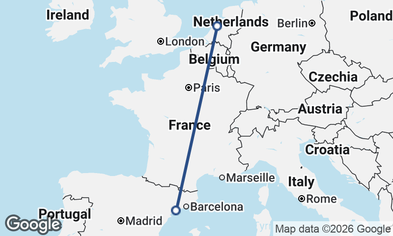 Amsterdam to Tarragona