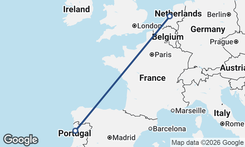 Amsterdam to Porto