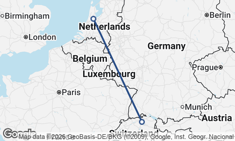 Amsterdam to Zürich