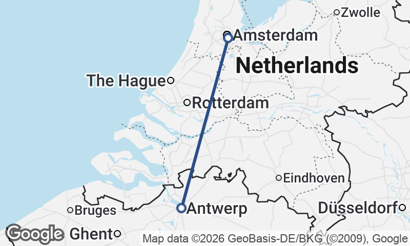 Amsterdam to Antwerp
