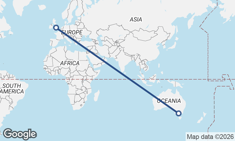 Birmingham to Melbourne