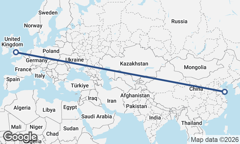Birmingham to Qingdao
