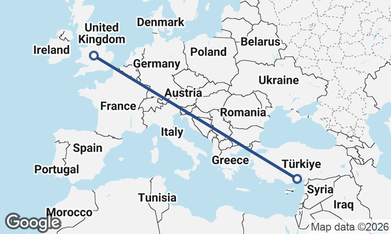 Birmingham to Mersin