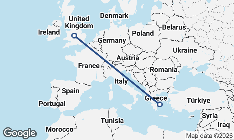 Birmingham to Athens