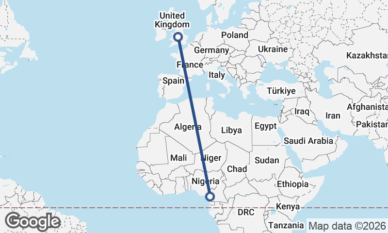 Birmingham to Douala