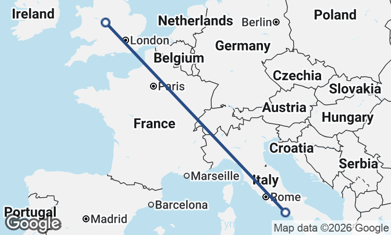 Birmingham to Naples