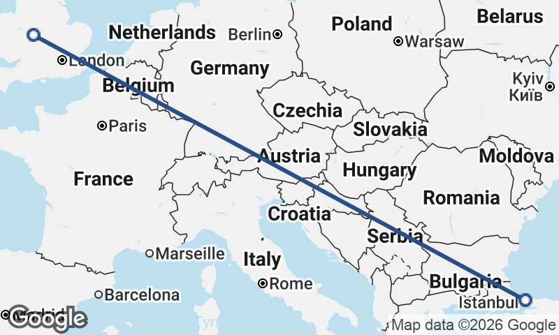 Birmingham to Istanbul