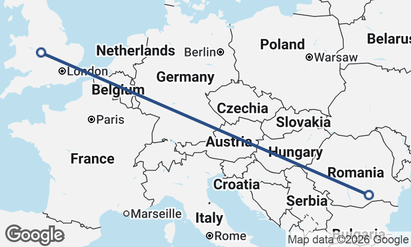 Birmingham to Bucharest