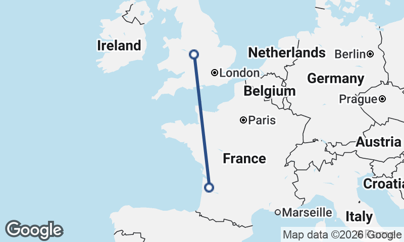Birmingham to Bordeaux