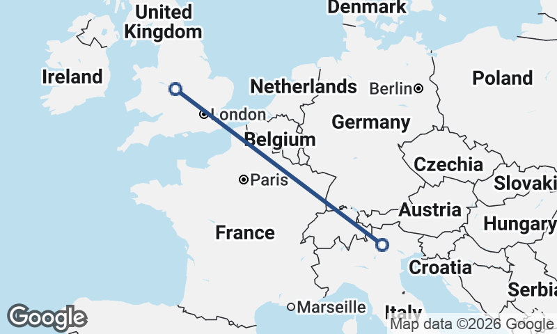 Birmingham to Trento