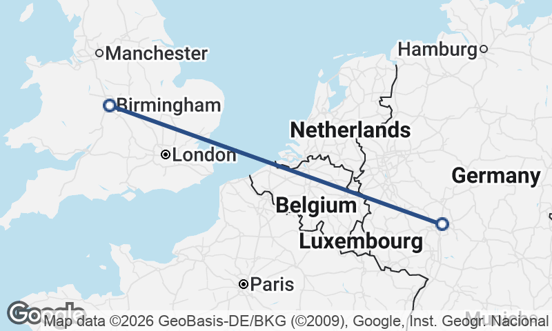 Birmingham to Frankfurt