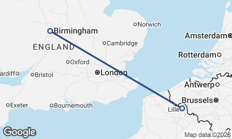 Birmingham to Lille