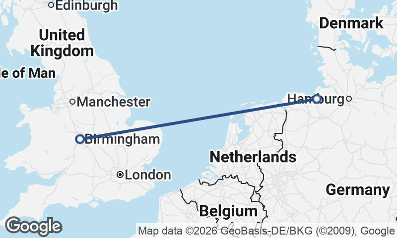 Birmingham to Bremerhaven