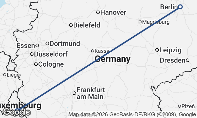 Berlin to Luxembourg City