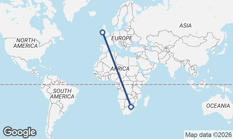 Dublin to Johannesburg