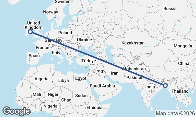 Dublin to Dhaka