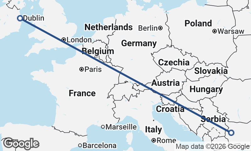 Dublin to Sofia