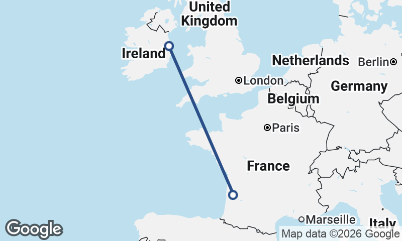 Dublin to Bordeaux