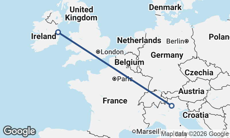 Dublin to Trento