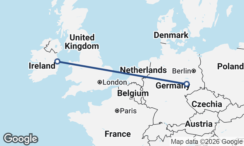 Dublin to Leipzig
