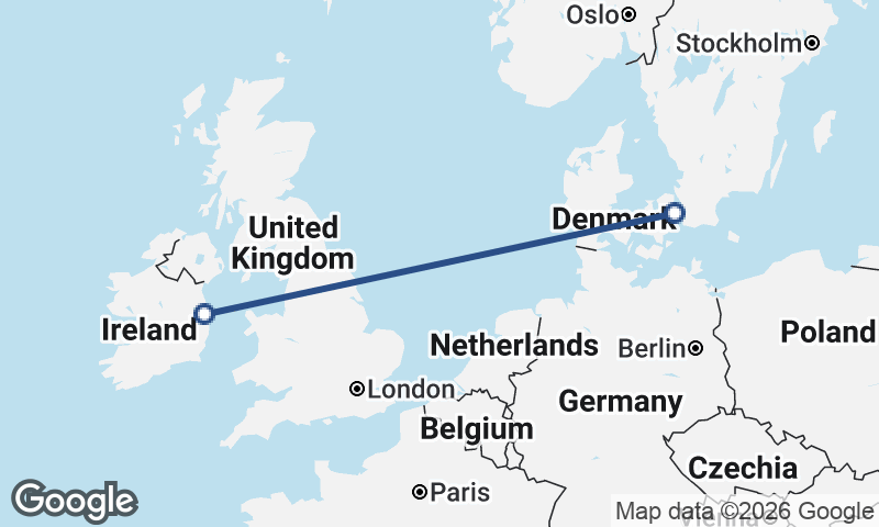 Dublin to Copenhagen