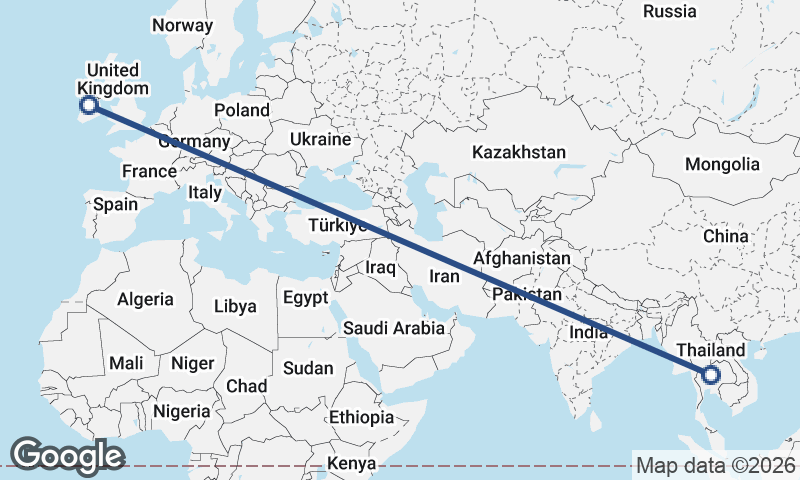 Ireland to Thailand