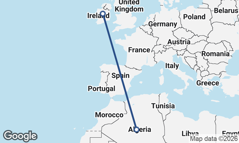 Ireland to Algeria