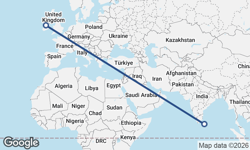 Ireland to Sri Lanka