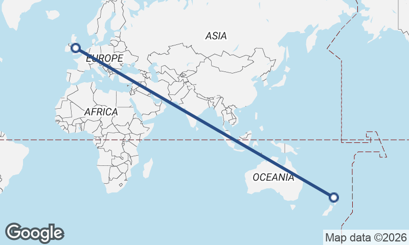 Liverpool to Auckland